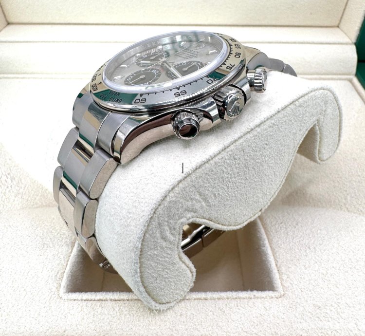 Rolex Daytona White Gold Cosmograph Daytona 40mm Watch - Steel And Black Index Dial 116509