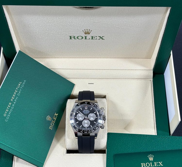 Rolex Daytona White Gold Cosmograph Daytona Black Bezel - Black And Steel Index Dial 126519ln