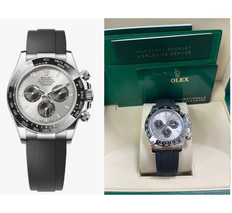 Rolex Daytona White Gold Cosmograph Daytona Silver And Black Index Dial - Oysterflex Strap 126519ln