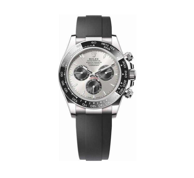 Rolex Daytona White Gold Cosmograph Daytona Silver And Black Index Dial - Oysterflex Strap 126519ln