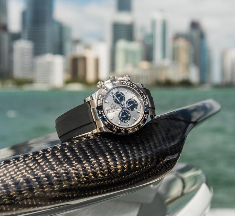 Rolex Daytona White Gold On Oysterflex