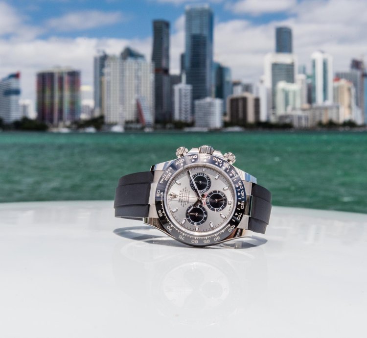 Rolex Daytona White Gold On Oysterflex