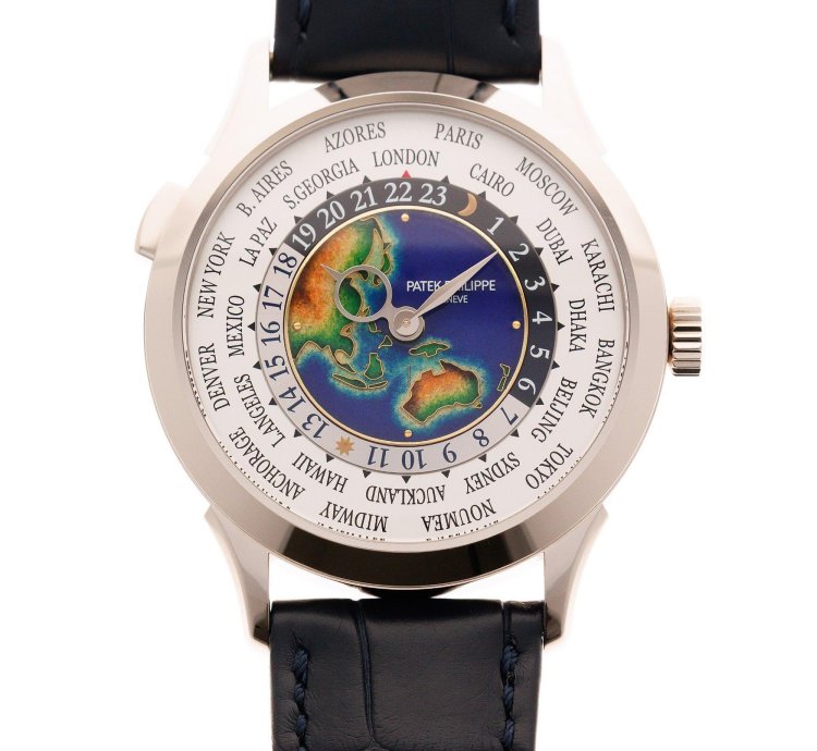 Patek Philippe World Time White Gold World Time Enamel Watch Ref 5231