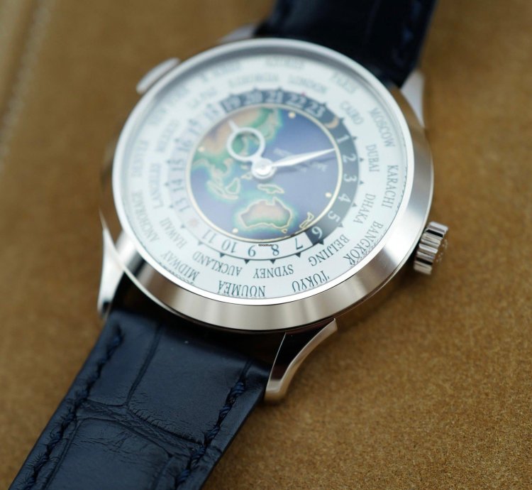 Patek Philippe World Time White Gold World Time Enamel Watch Ref 5231