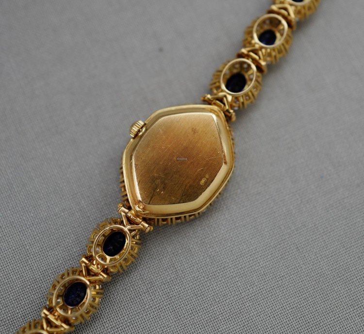 Patek Philippe Yellow Gold Diamond Sapphire Watch Ref 4665