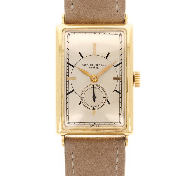 Patek Philippe Yellow Gold Rectangular Watch Ref 10 With Remarkable Engraving Details