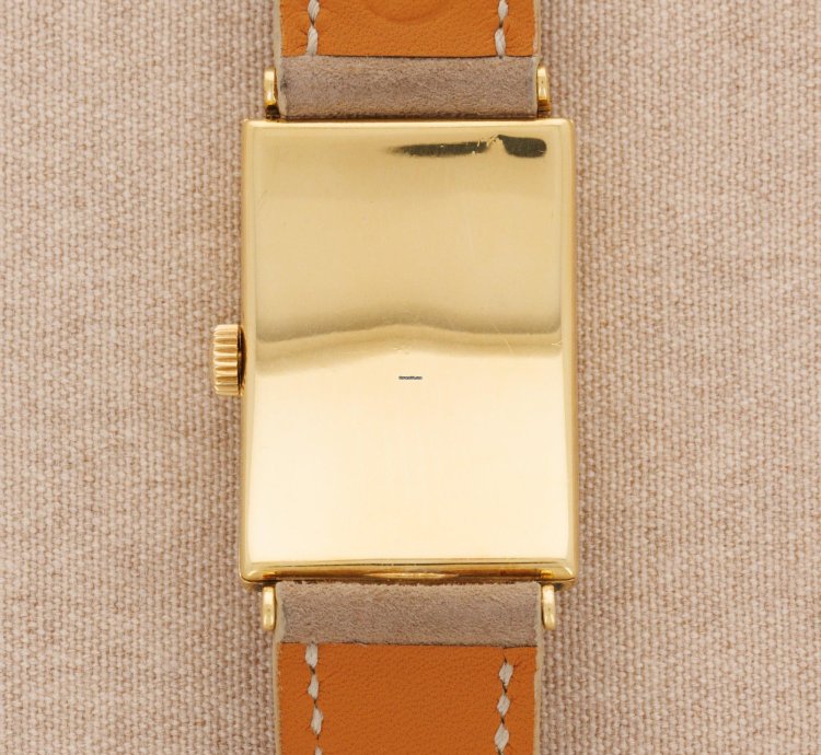 Patek Philippe Yellow Gold Rectangular Watch Ref 10 With Remarkable Engraving Details