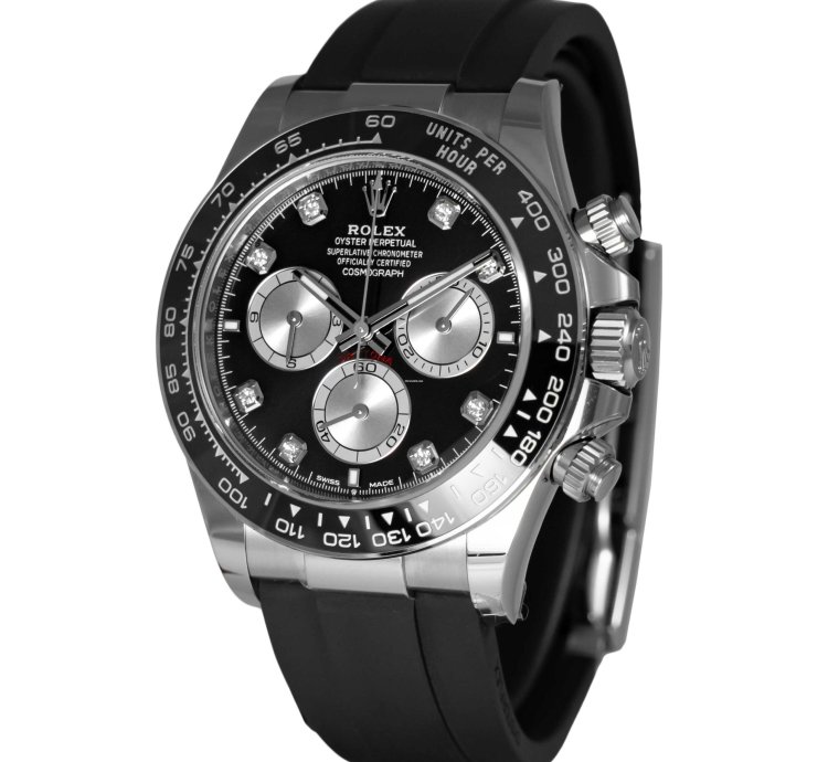 Rolex Daytona White Gold Oysterflex Diamond Dial 126519ln New