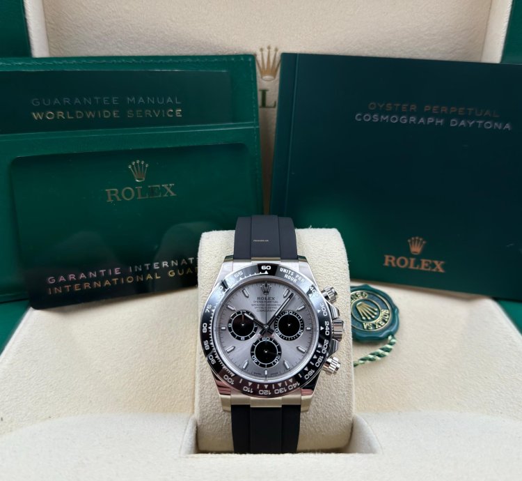 Rolex Daytona White Gold Oysterflex Grey Silver Dial 126519ln Unworn 2024