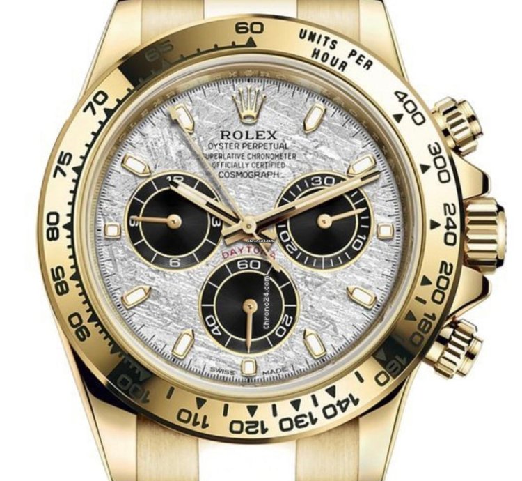 Rolex Daytona White Tag Meteorite Dial Yellow Gold Daytona