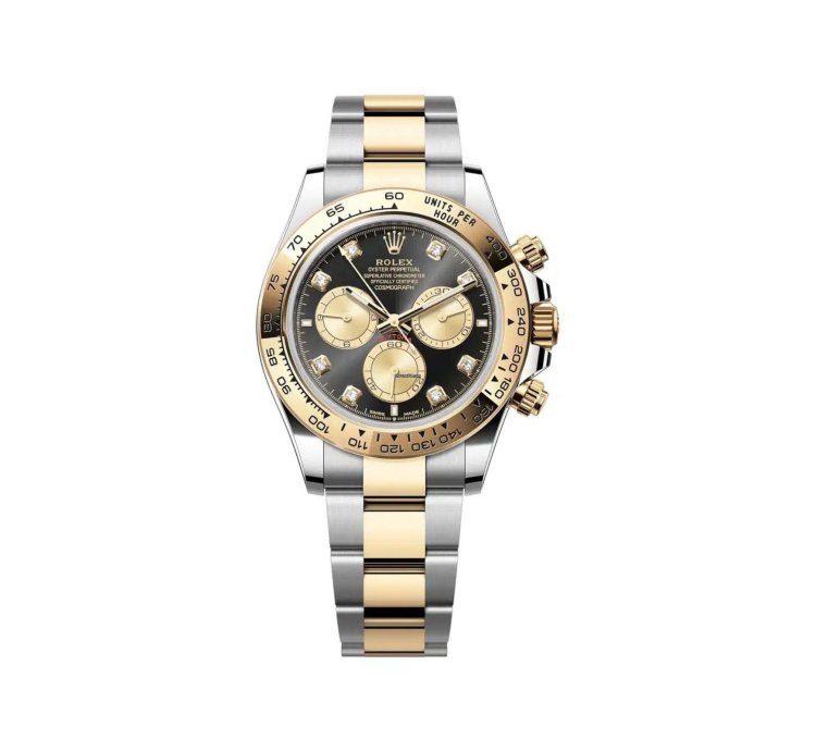 Rolex Daytona Yellow Gold And Steel Daytona Black And Golden Diamond Dial - Oyster Bracelet 126503