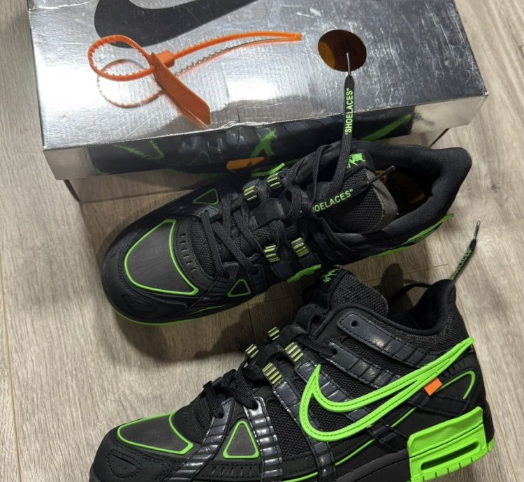 Nike Air Rubber Dunk Off-white Green Strike Mens Sneakers