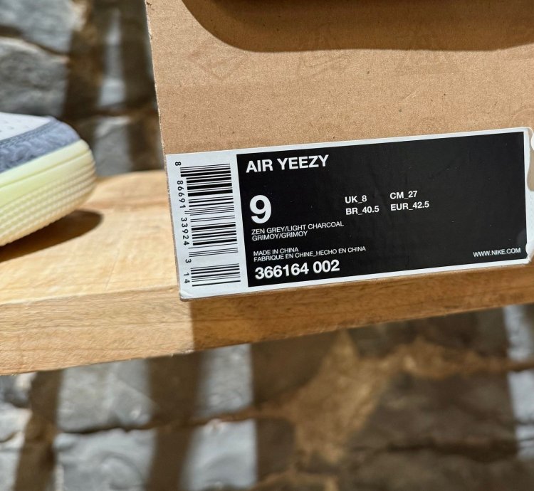 Nike Air Yeezy 1 Zen Grey High Top Sneakers