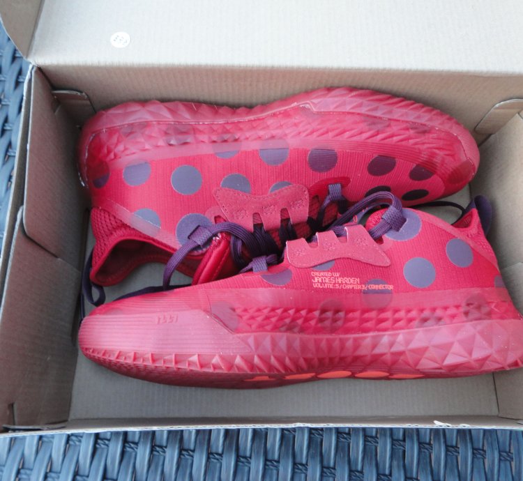 Adidas Harden Red Polka Dot Futurenatural Sneakers Sz 8