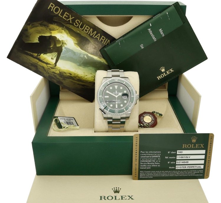 Rolex Submariner Date Hulk New 2011 Full Sticker On Full Set Lc 160