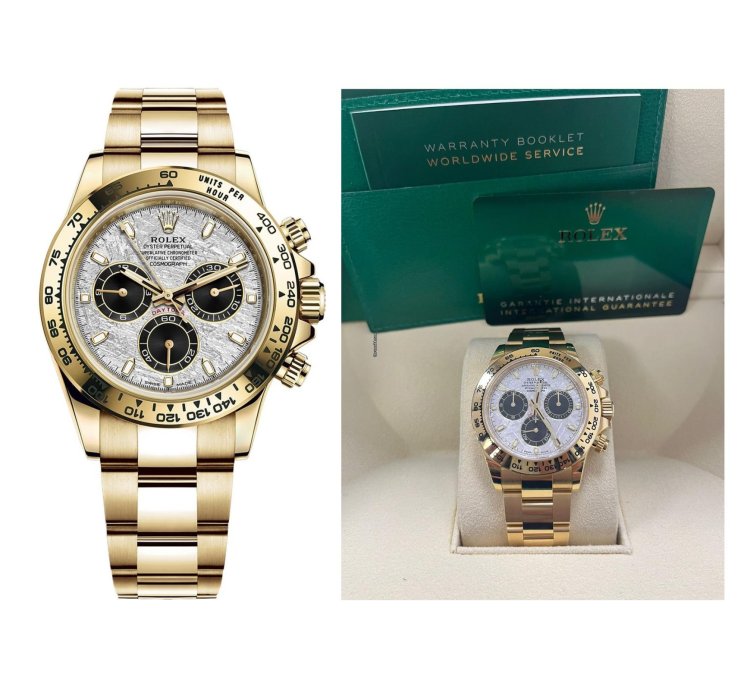 Rolex Daytona Yellow Gold Cosmograph Daytona 40 Watch - Meteorite And Black Dial - Oyster 116508