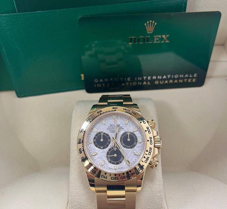 Rolex Daytona Yellow Gold Cosmograph Daytona 40 Watch - Meteorite And Black Dial - Oyster 116508