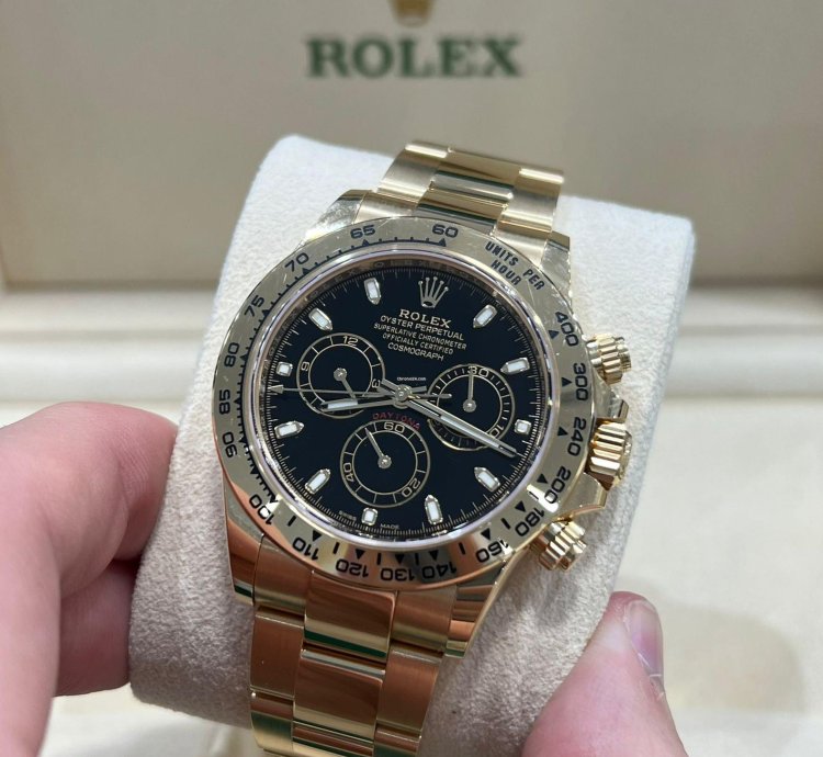 Rolex Daytona Yellow Gold Daytona Black Dial 2022 Unworn 116508 Box And Papers