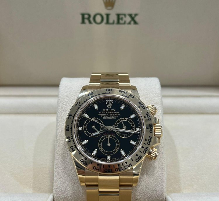 Rolex Daytona Yellow Gold Daytona Black Dial 2022 Unworn 116508 Box And Papers
