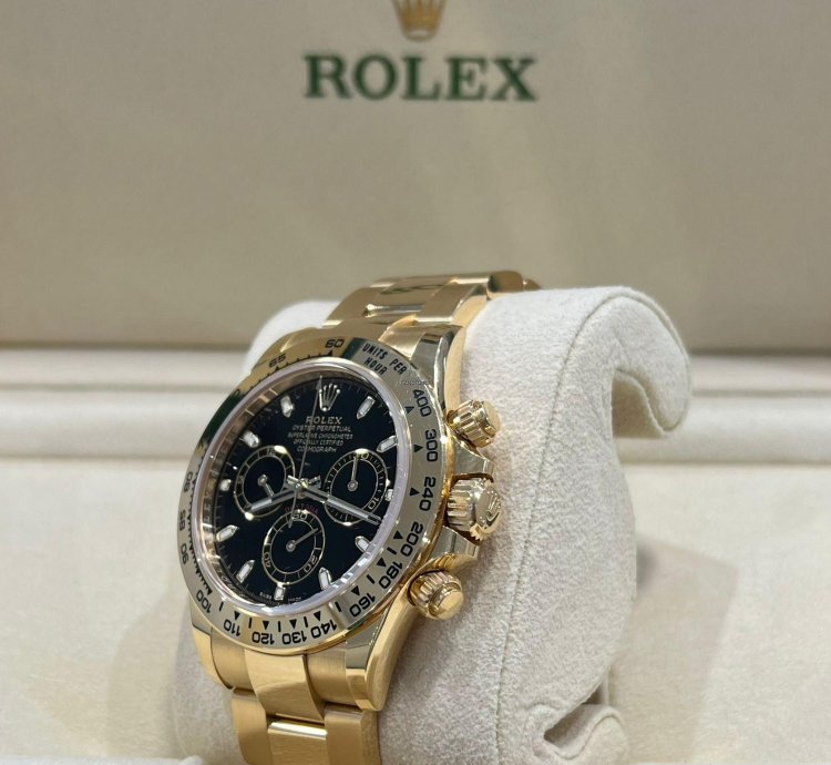 Rolex Daytona Yellow Gold Daytona Black Dial 2022 Unworn 116508 Box And Papers