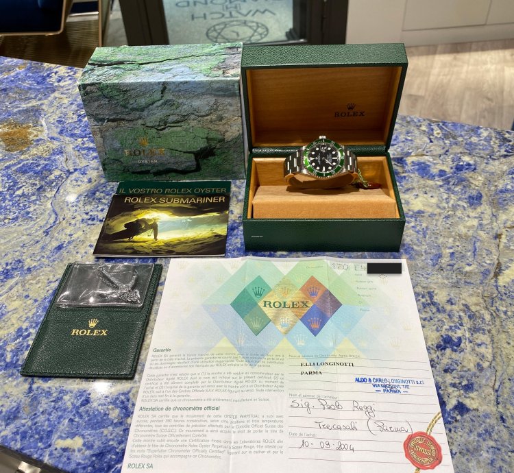 Rolex Submariner Date Kermit Fat Four Nos Serial F4