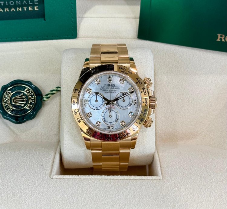 Rolex Daytona Yellow Gold Mother Of Pearl Diamond Dial 2021