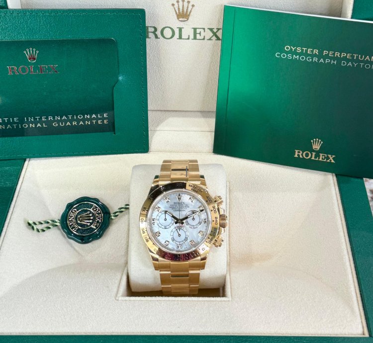Rolex Daytona Yellow Gold Mother Of Pearl Diamond Dial 2021