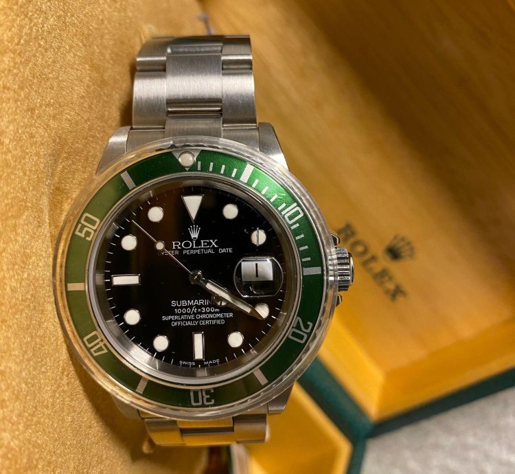 Rolex Submariner Date Kermit Nos Fat Four Mk1 Full Set Sticker 16610lv