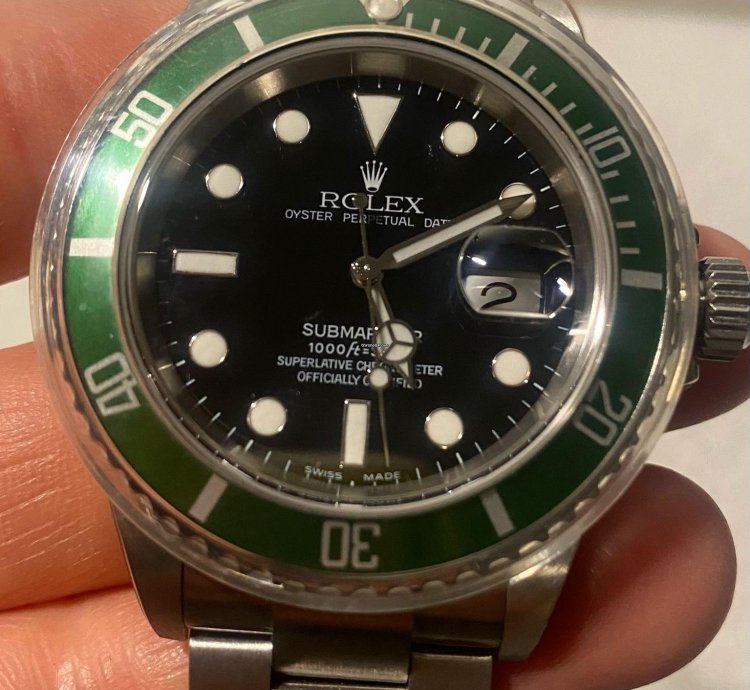 Rolex Submariner Date Kermit Nos Fat Four Mk1 Full Set Sticker 16610lv