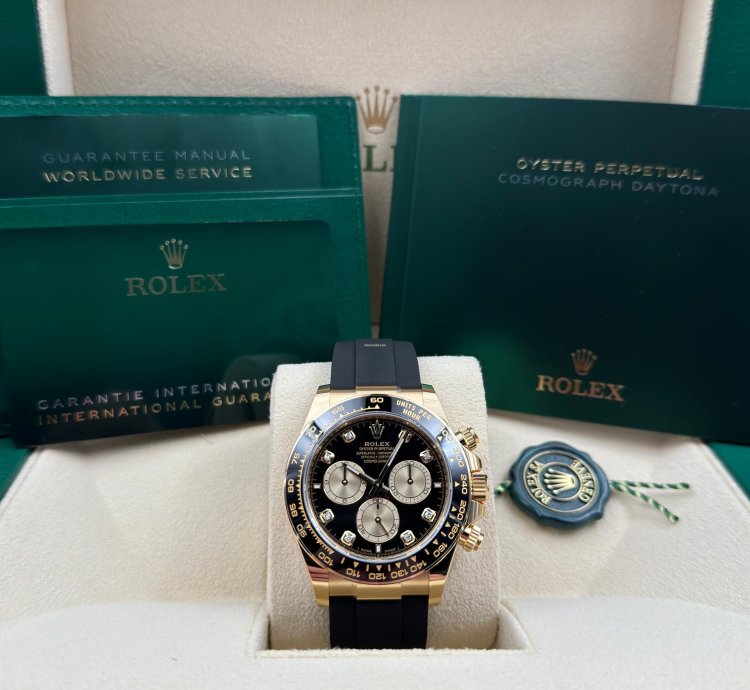 Rolex Daytona Yellow Gold Oysterflex Black Diamond 126518ln Unworn 2024