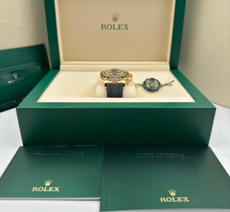 Rolex Daytona Yellow Gold Oysterflex Black Diamond 126518ln Unworn 2024