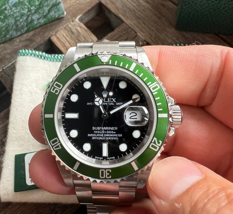 Rolex Submariner Date Kermit Nos Fat Four Mk1 Full Set Sticker 16610lv