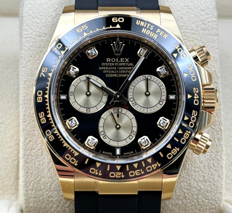 Rolex Daytona Yellow Gold Oysterflex Black Diamond 126518ln Unworn 2024