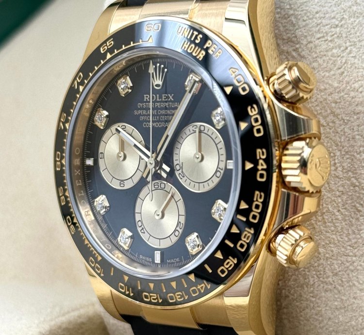 Rolex Daytona Yellow Gold Oysterflex Black Diamond 126518ln Unworn 2024