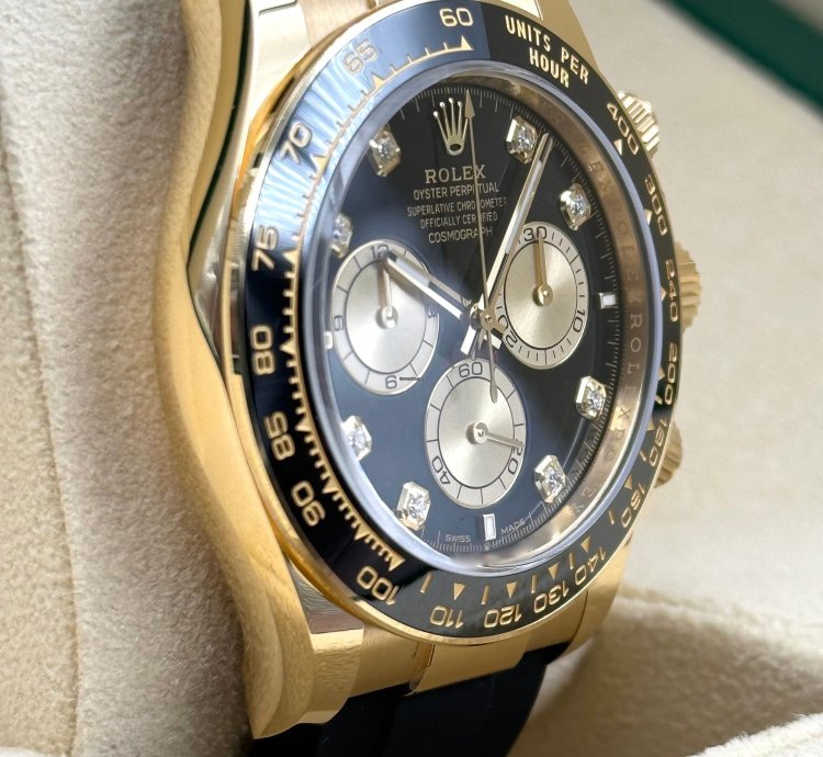 Rolex Daytona Yellow Gold Oysterflex Black Diamond 126518ln Unworn 2024