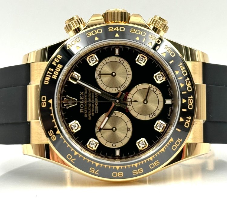 Rolex Daytona Yellow Gold Oysterflex Black Diamond 126518ln Unworn 2024