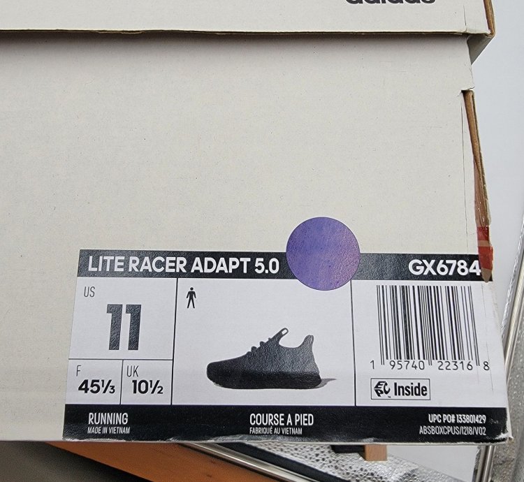 Adidas Lite Racer Adapt 5 0 Black Grey Sz 11 Gx6784