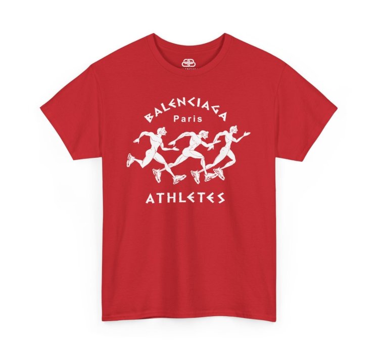 Balenciaga Athletes Paris T-shirt Red Unisex Size Usa S To 5xl