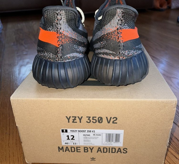 Adidas Men Syeezy Boost 350 V2 Carbon Beluga Size 12 Hq7045