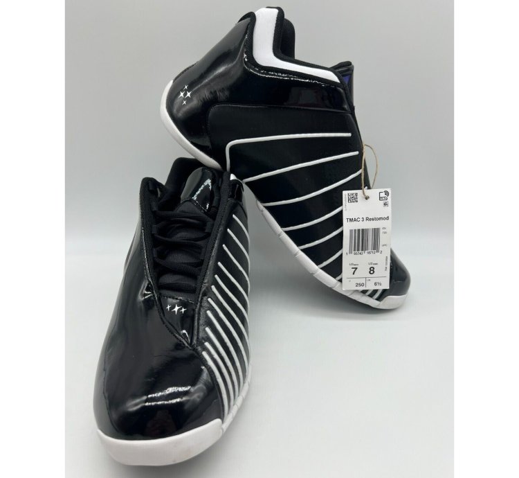 Adidas Men Tmac 3 Restomod Magic 8 Ball Black White Size 7