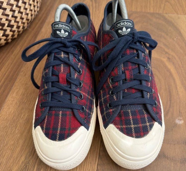 Adidas Nizza Rf Platform Red Plaid Flannel Sneakers 9