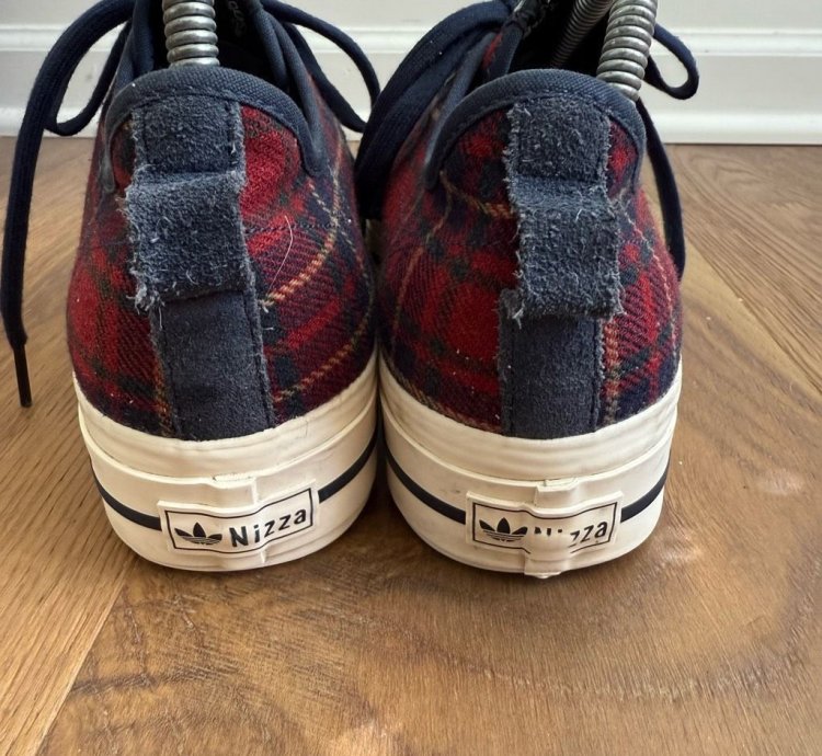 Adidas Nizza Rf Platform Red Plaid Flannel Sneakers 9