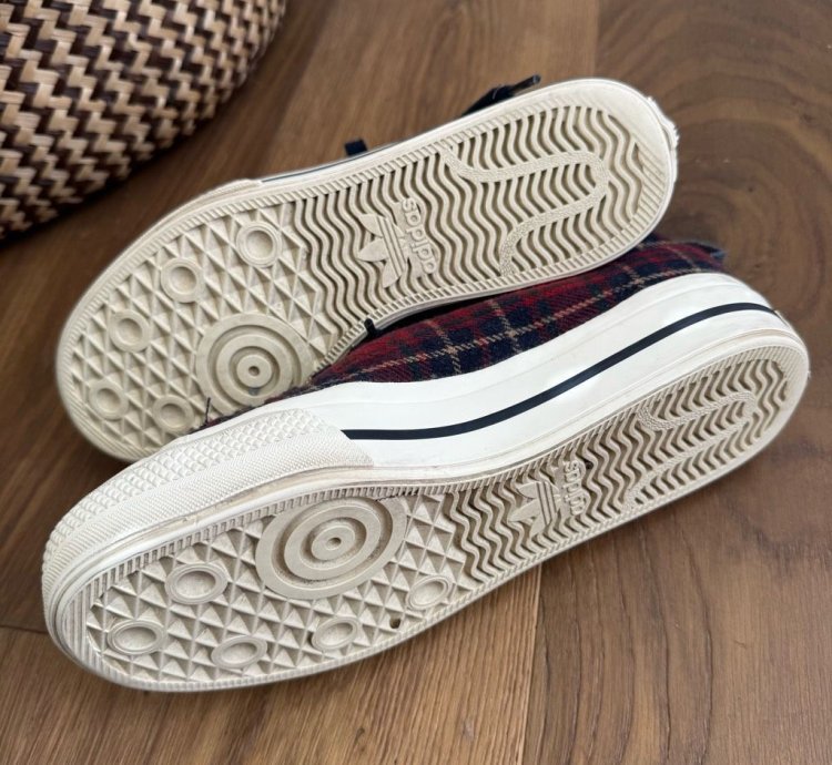 Adidas Nizza Rf Platform Red Plaid Flannel Sneakers 9