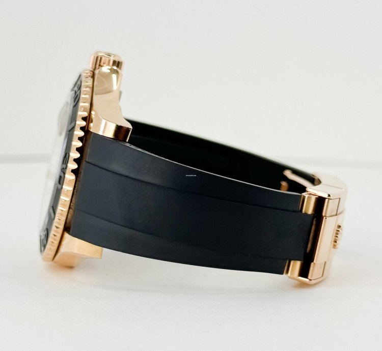 Rolex Yacht-master 40 40mm Black Ceramic Bezel Rose Gold Black Dial Oysterflex Band 116655