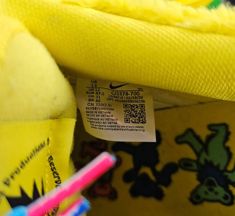 Nike Dunk Low Sb Grateful Dead Bears Opti Yellow Pre-owned