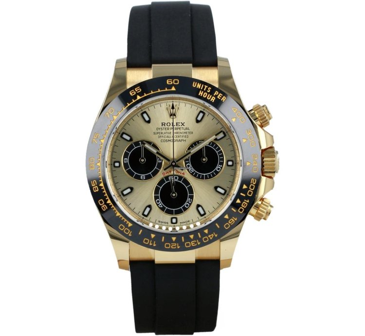 Rolex Daytona Yellow Gold Oysterflex Champagne Dial 116518ln