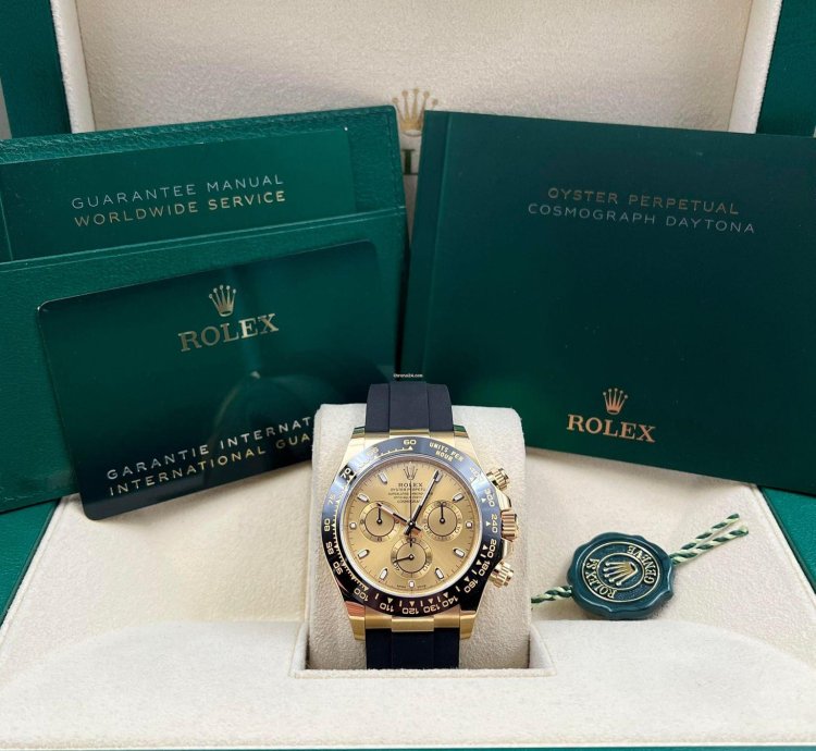 Rolex Daytona Yellow Gold Oysterflex Champagne Dial 116518ln Unworn 2023