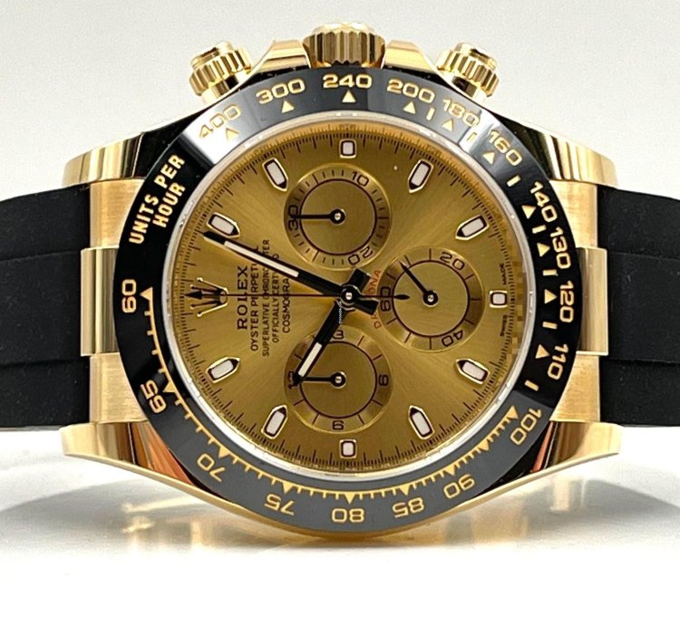 Rolex Daytona Yellow Gold Oysterflex Champagne Dial 116518ln Unworn 2023
