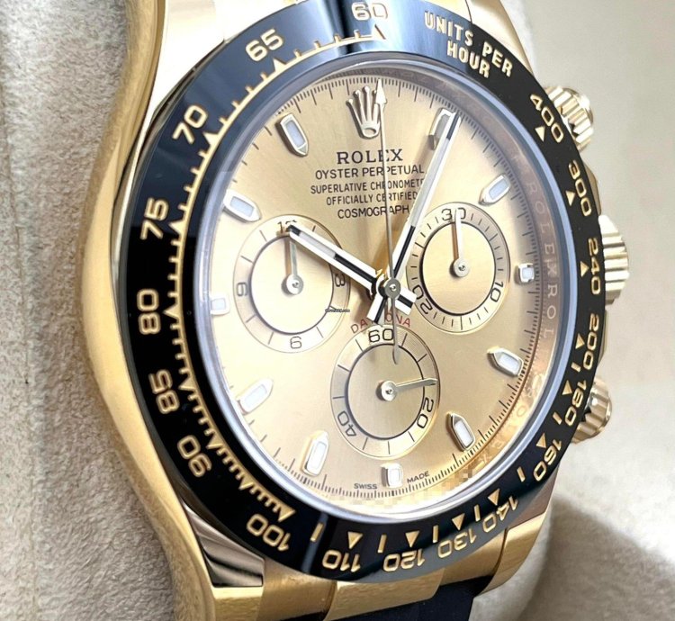 Rolex Daytona Yellow Gold Oysterflex Champagne Dial 116518ln Unworn 2023