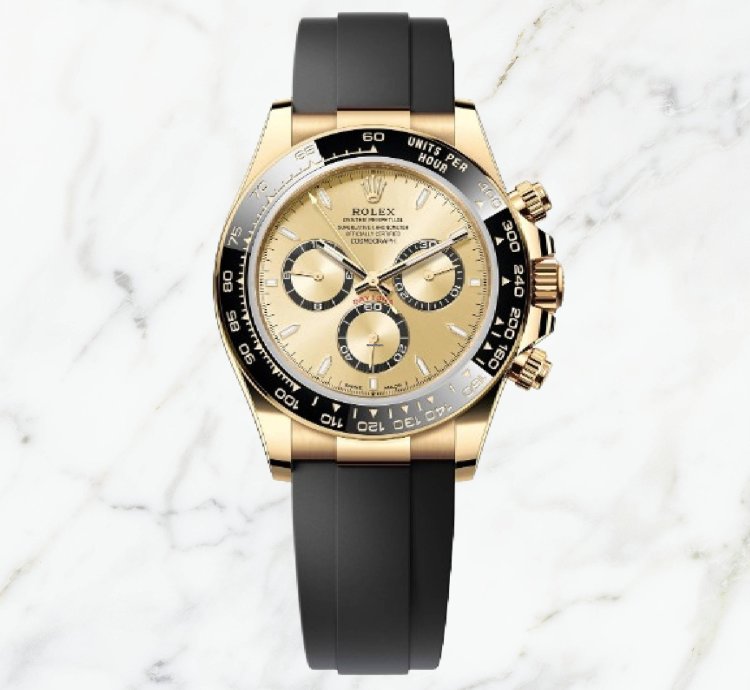 Rolex Daytona Yellow Gold Oysterflex Gold Dial 126518ln new Unworn